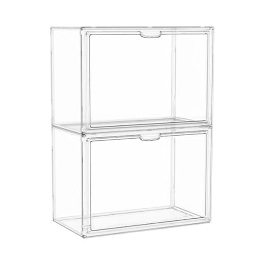 Clear Acrylic Display Case with Magnetic Lid-Dustproof Plastic Book Storage box,Clear Box,Purse Storage Organizer,Action Figure Display Case,Acrylic Sneaker Shoe Box(2 Pack) - style: 14.2"L x 8.7"W x 10.6"H - 2 Pack