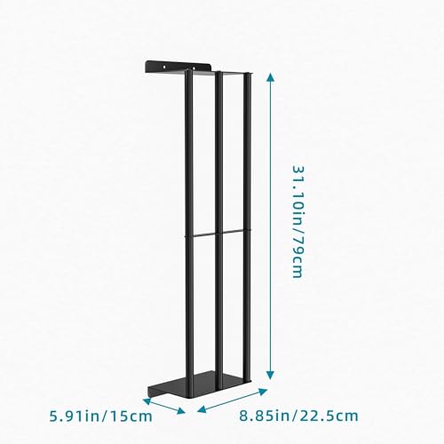 Susswiff Towel Racks for Bathroom 31 Inch - Wall Mounted, Solid 2 Metal Shelves and 3 Vertical Bars, Can Holds 6 Large Rolled Bath Towels - for Modern Decor Bathroom Towel Storage (Matte Black) - size: A-31"