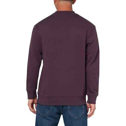BOSS Men's Center Logo French Terry Crew Neck Sweatshirt