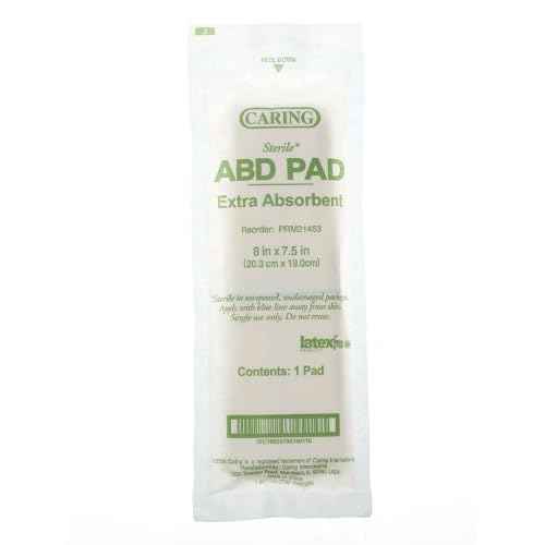 Medline Essentials Sterile Abdominal Pads 8" x 7.5", Cellulose Center for Quick Absorption, Pack of 240