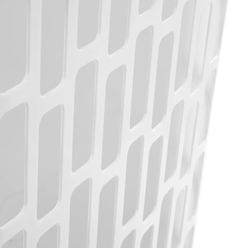 Rectangular Open Plastic Hamper, Large White Plastic Laundry Hamper,for Narrow Spaces, Bedroom, Bathroom, Closet or Dorm Us