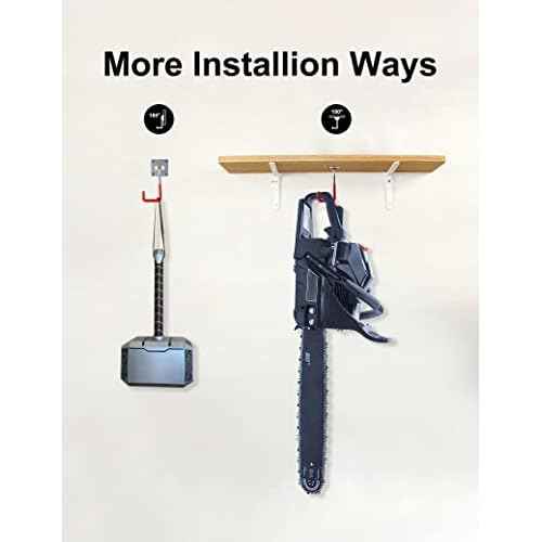 HAISHINE Garage Hooks, 8 Pack Adjustable Hooks for Wall Storage, Stainless Steel Heavy-Duty Utility Hooks with Anti-Slip Coating Organizing for Chainsaws, Bike, Garden Tools(Screws and Dowels Include)