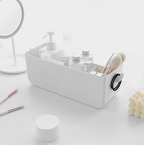 Bedside Hanging Caddy, Plastic Hanging Storage Shelf Holder Organizer for Phone Glasses Bottle Office Supplies in Dorm Room Bathroom Camper Rv - White (Caddy)