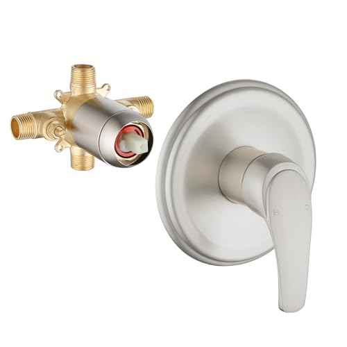 Wall Mount Rough-In Valve Shower Valves Shower Faucet Bathroom Trim Kit Single Handle Tub Shower Valve Mixer Brushed Nickel