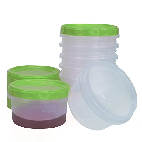 Jucaifu 8 Pack 8 Ounce reuseable small plastic freezer storage container jars with screw lid for food snacks lunch Green - color: Green(8PCS)