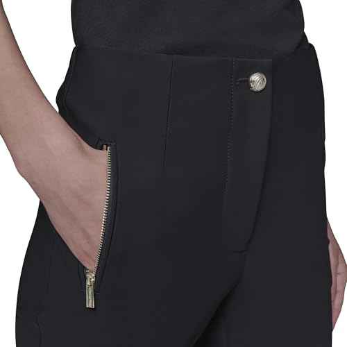 Karl Lagerfeld Womens Slim Nylon Compression Double Zip Everyday Pant