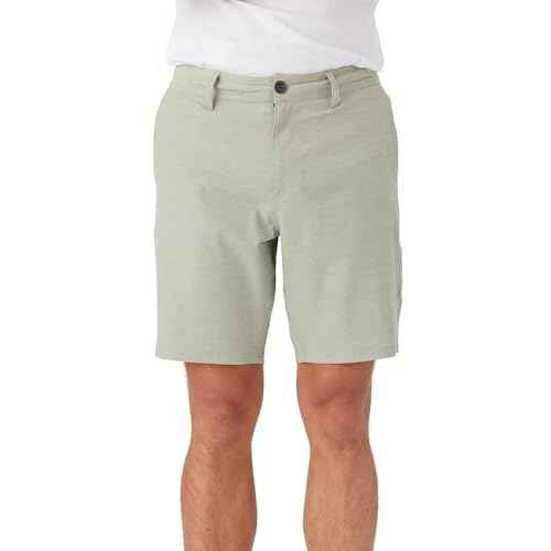 O'NEILL Men's 19 Inch Reserve Light Check Hybrid Shorts - Quick Dry Swim Trunks for Men with Fabric and Pockets
