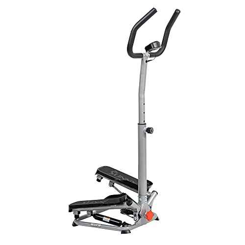 Sunny Health & Fitness Twist Stepper with Handlebar, Stair Step Machine for Cardio Workout, Compact Home Exercise Equipment W/Optional Free SunnyFit App Connection