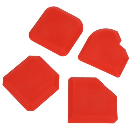 4Pcs Caulking Tool Set, Silicone Red Smoother Sealant Grout Finishing Tool, Caulking Applicator Tool for Kitchen Floor Sealant Sealing, Cleaning, Fillering, Removing Sealants