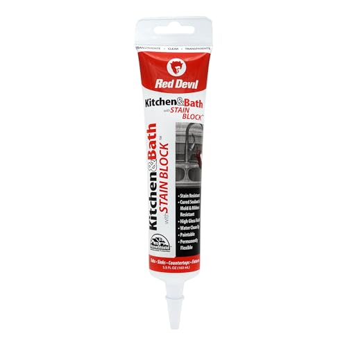 Red Devil 0765 Kitchen & Bath Stain Block Sealant, 1-Pack, Clear