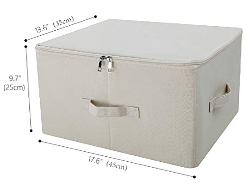 iwill CREATE PRO Collapsible Rigid Storage Bins with Lid, Shelves Clothes Storage Cubes, Tide Up Your Wardrobe, Beige, Set of 2 - color: Beige