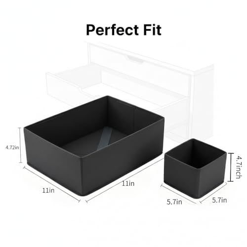 2Pack Drawer Organizer Clothes Set - Dresser Organizer For Bedroom, Closet - Perfect Clothes Organizer and Storage Underwear Socks Organizer