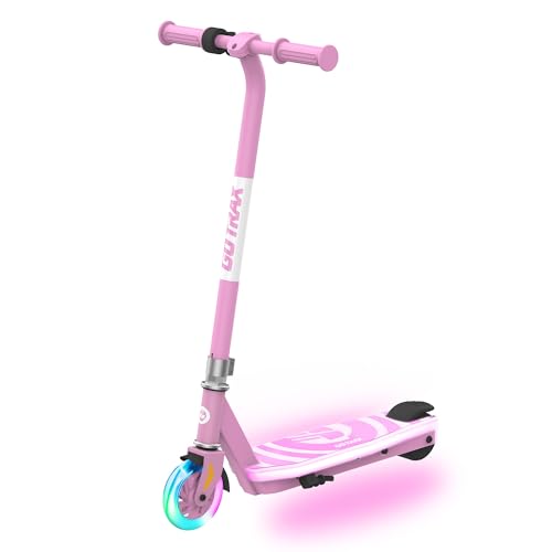 Gotrax Scout Pro Electric Scooter for Kids, Max 3 Mile Range, 6 Mph Speed by 80W Motor and Thumb Throttle, 5" Solid Wheels with Flash Wheel & Deck Lights, Max 110 Lbs Load for Boy & Girl Ages 4-7