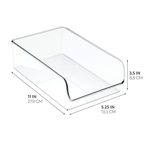 iDesign BPA-Free Plastic Freezer and Fridge Organization Bin for Kitchen, Fridge, Freezer, Pantry and Cabinet Organization, The Linus Collection – 11" x 7" x 3.5", Clear - style: 1 Pack