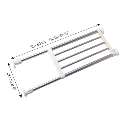 Hershii Expandable Closet Tension Shelf Rod Adjustable Storage Rack Heavy Duty DIY Organizer Divider for Wardrobe Cupboard Kitchen Bathroom - size: 50-80cm/19.68-31.49inches