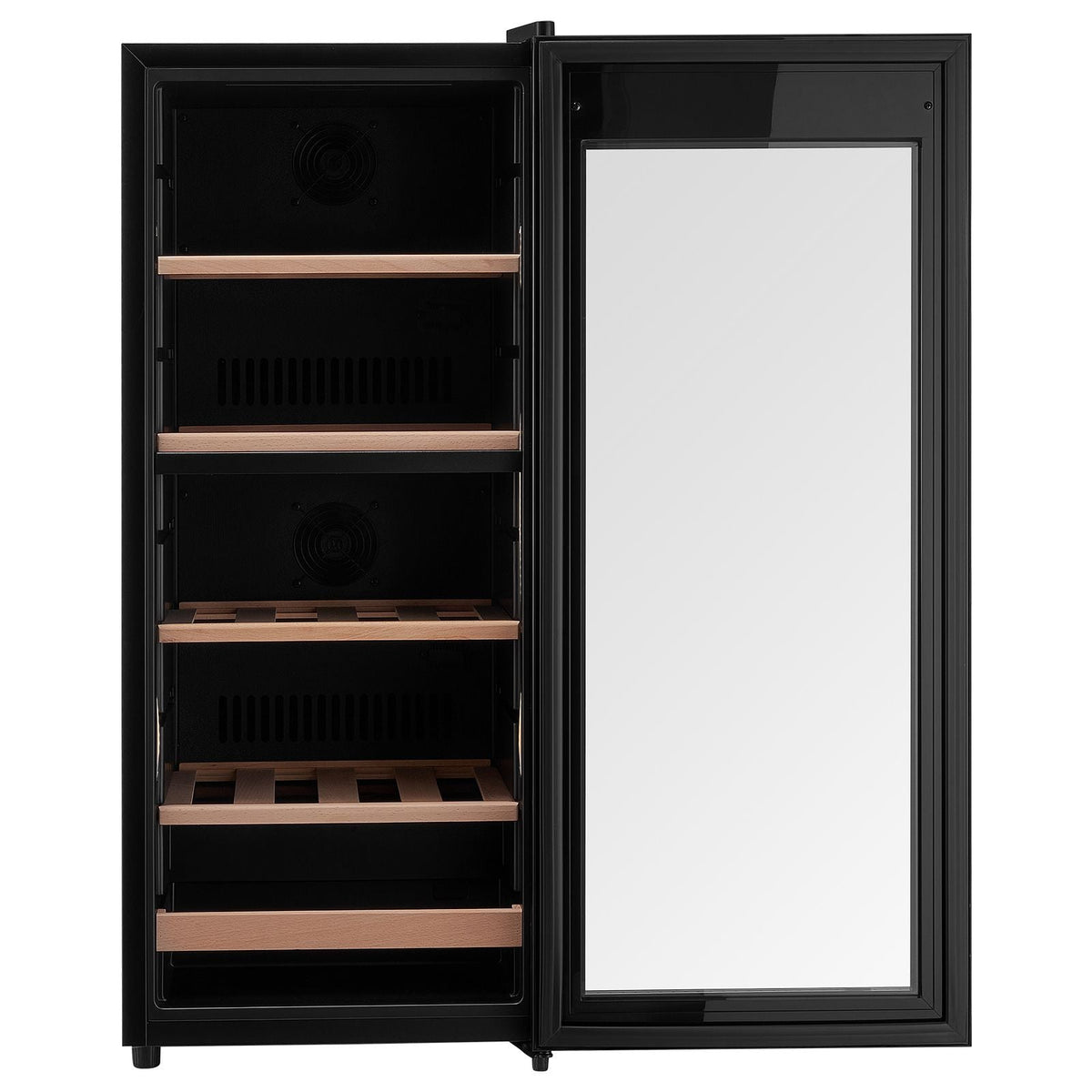 32 Bottle Wine Fridge, Freestanding Wine Cooler Refrigerator, Dual Zone Cooler, 41 F to 65 F Adjustable Temp Mini Cellar, Glass Door, For Home Office Bar, Red White Champagne or Sparkling Wines