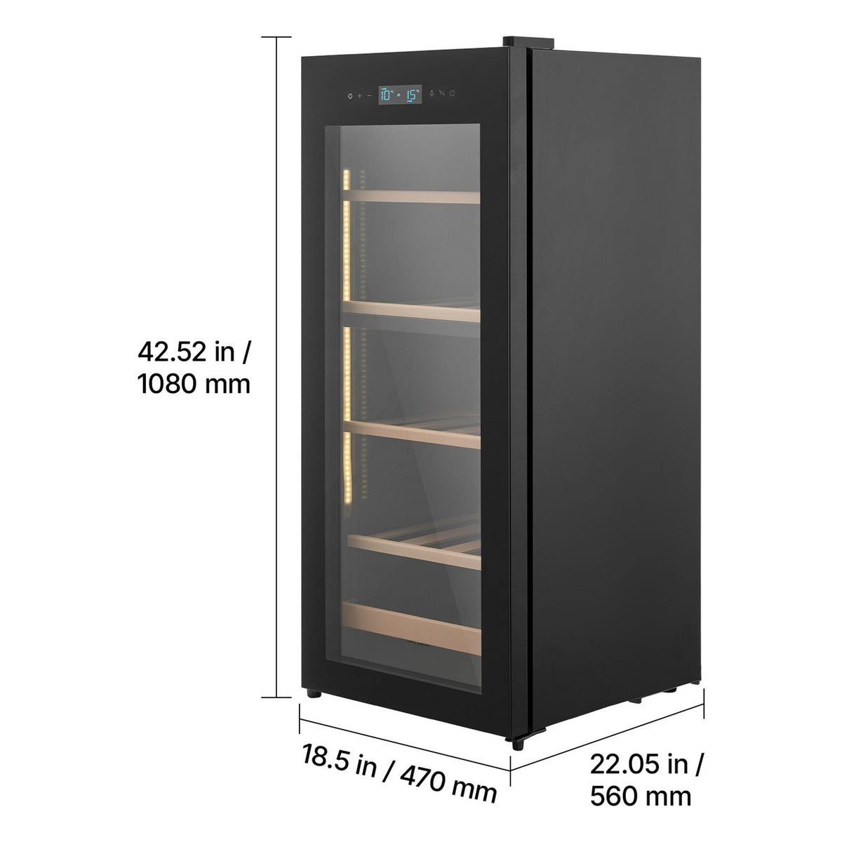 32 Bottle Wine Fridge, Freestanding Wine Cooler Refrigerator, Dual Zone Cooler, 41 F to 65 F Adjustable Temp Mini Cellar, Glass Door, For Home Office Bar, Red White Champagne or Sparkling Wines