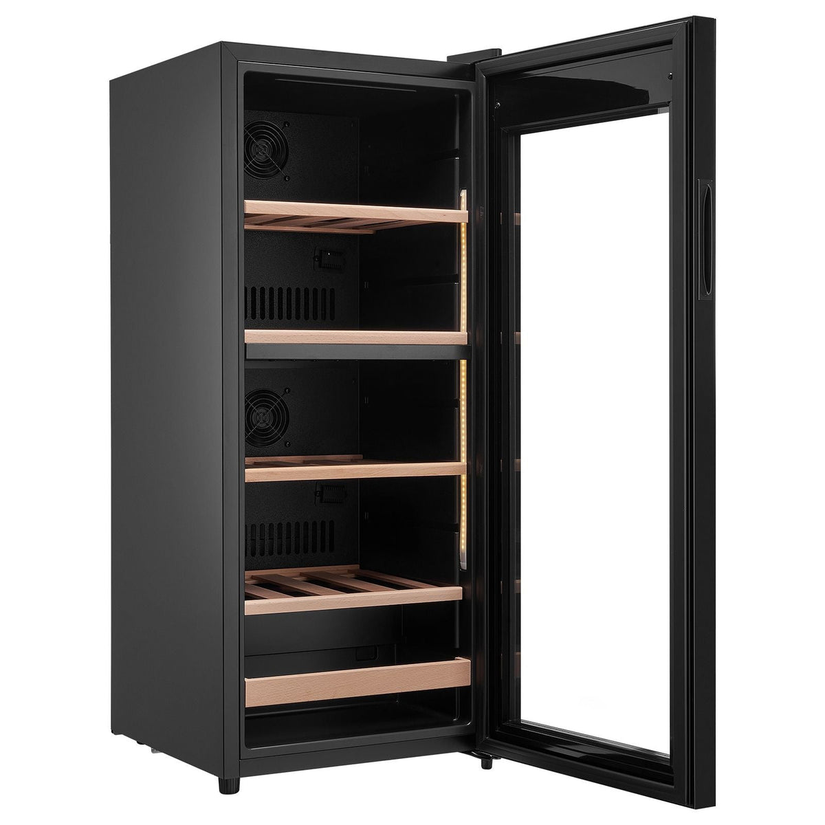 32 Bottle Wine Fridge, Freestanding Wine Cooler Refrigerator, Dual Zone Cooler, 41 F to 65 F Adjustable Temp Mini Cellar, Glass Door, For Home Office Bar, Red White Champagne or Sparkling Wines