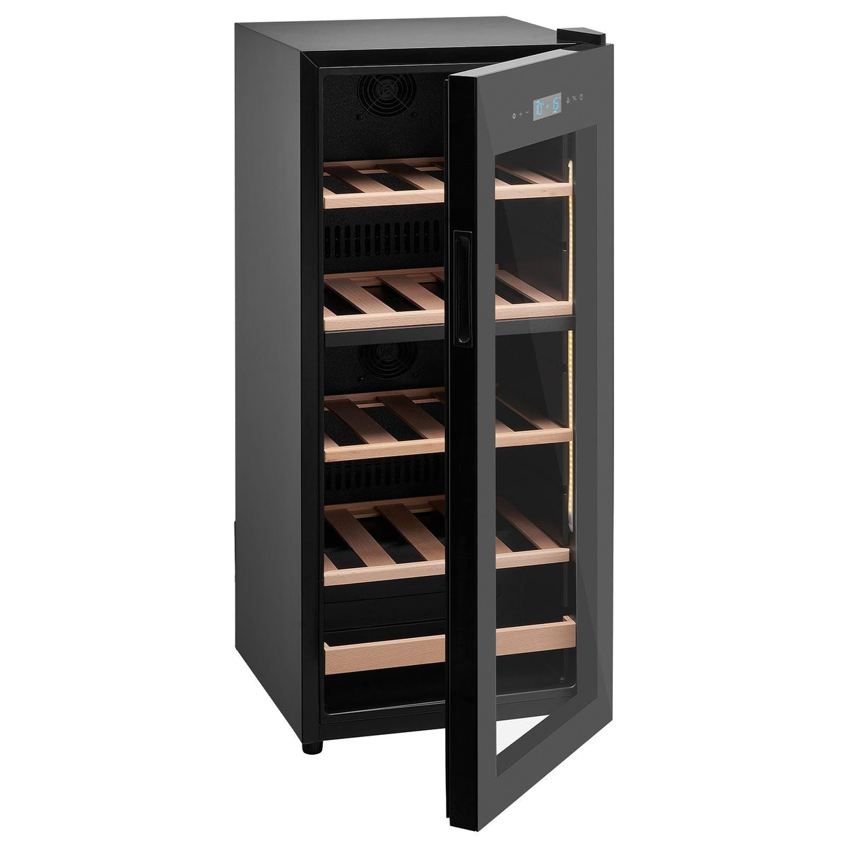 32 Bottle Wine Fridge, Freestanding Wine Cooler Refrigerator, Dual Zone Cooler, 41 F to 65 F Adjustable Temp Mini Cellar, Glass Door, For Home Office Bar, Red White Champagne or Sparkling Wines