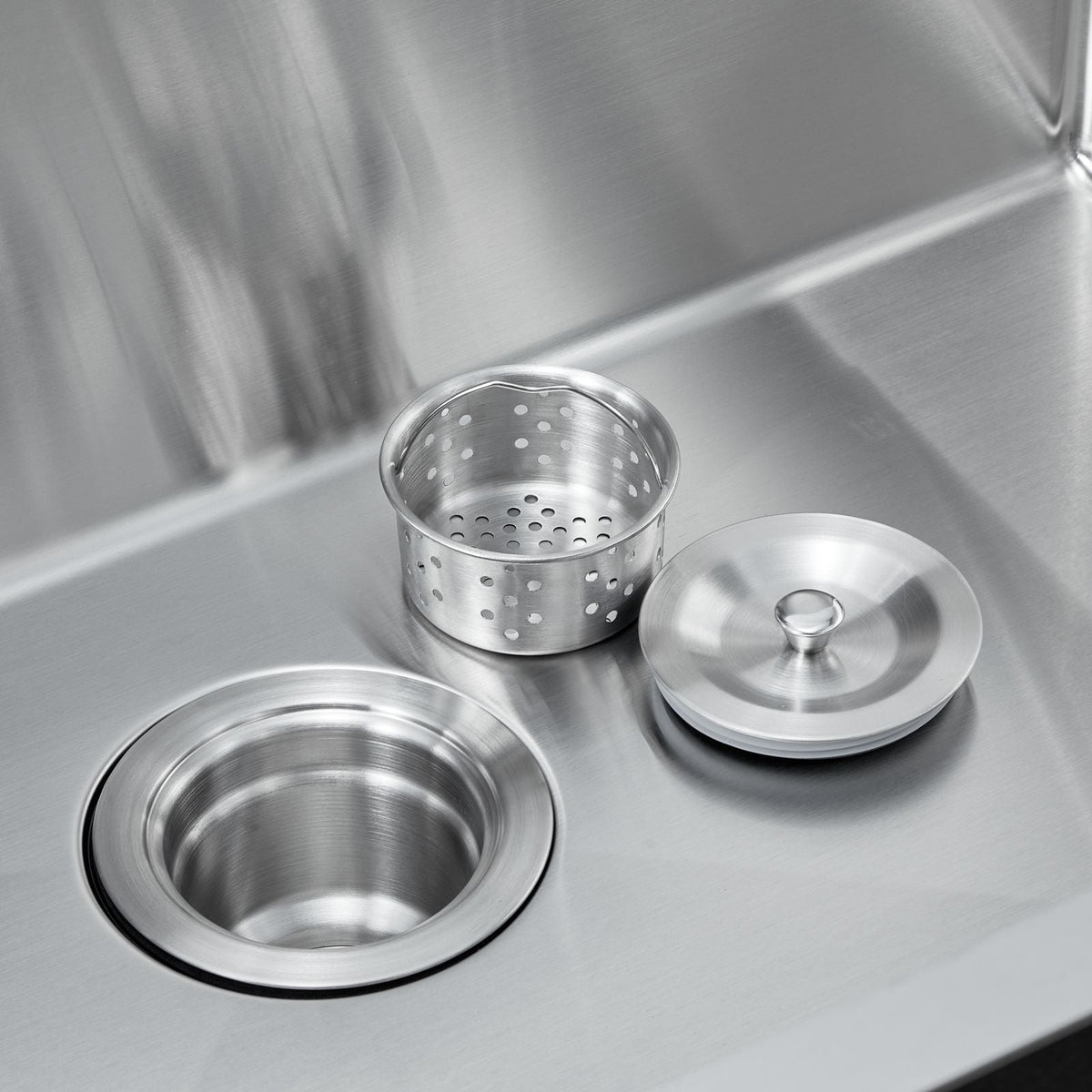 32 inch Kitchen Sink Workstation, 304 Stainless Steel Undermount Sink, Drop-In Single Bowl Farmhouse Basin with Ledge & Multiple Accessories, Household Dishwasher Sinks for RV, Prep Kitchen, Bar