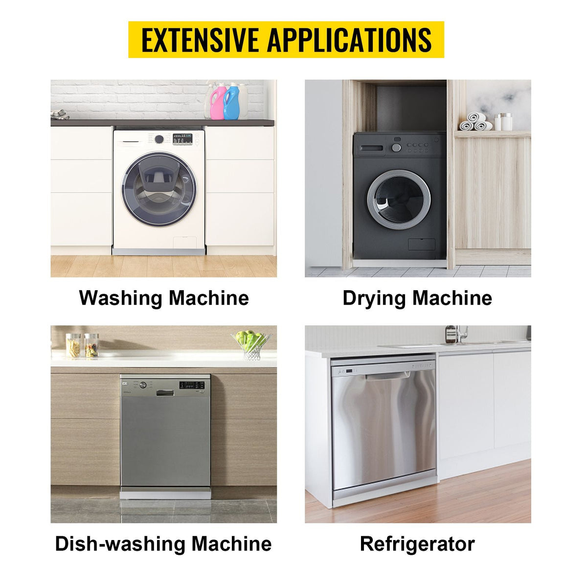 32 x 30 x 2.5 Inch Washing Machine Pan 18 GA Thickness 304 Stainless Steel Heavy Duty Compact Washer Drip Tray with Drain Hole & Hose Adapter