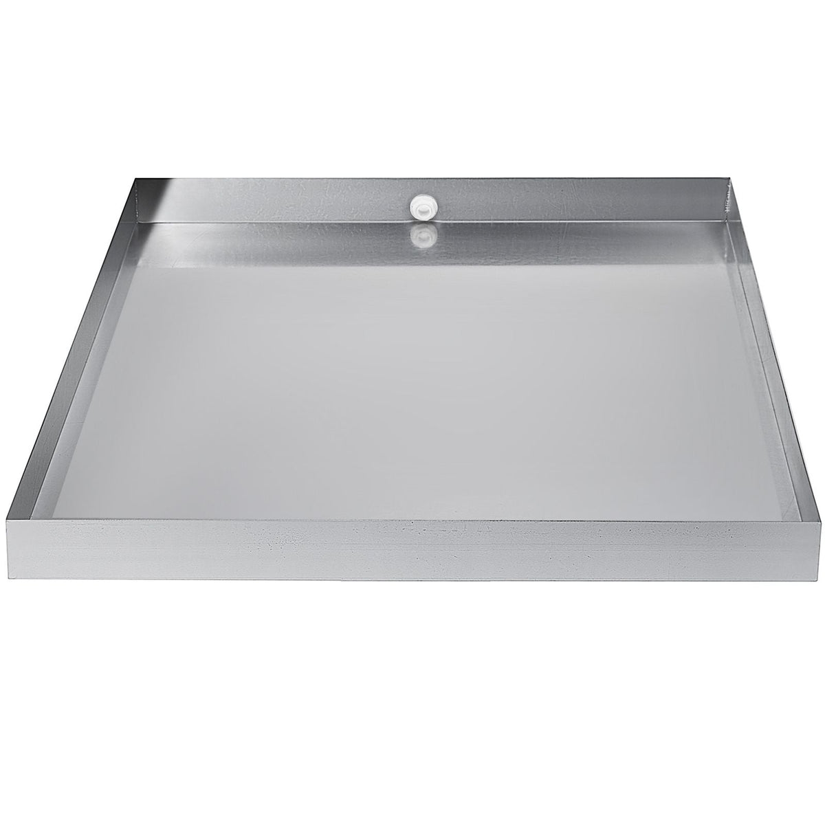 32 x 32 x 2.5 Inch Washing Machine Pan 18 GA Thickness 304 Stainless Steel Heavy Duty Compact Washer Drip Tray with Drain Hole & Hose Adapter