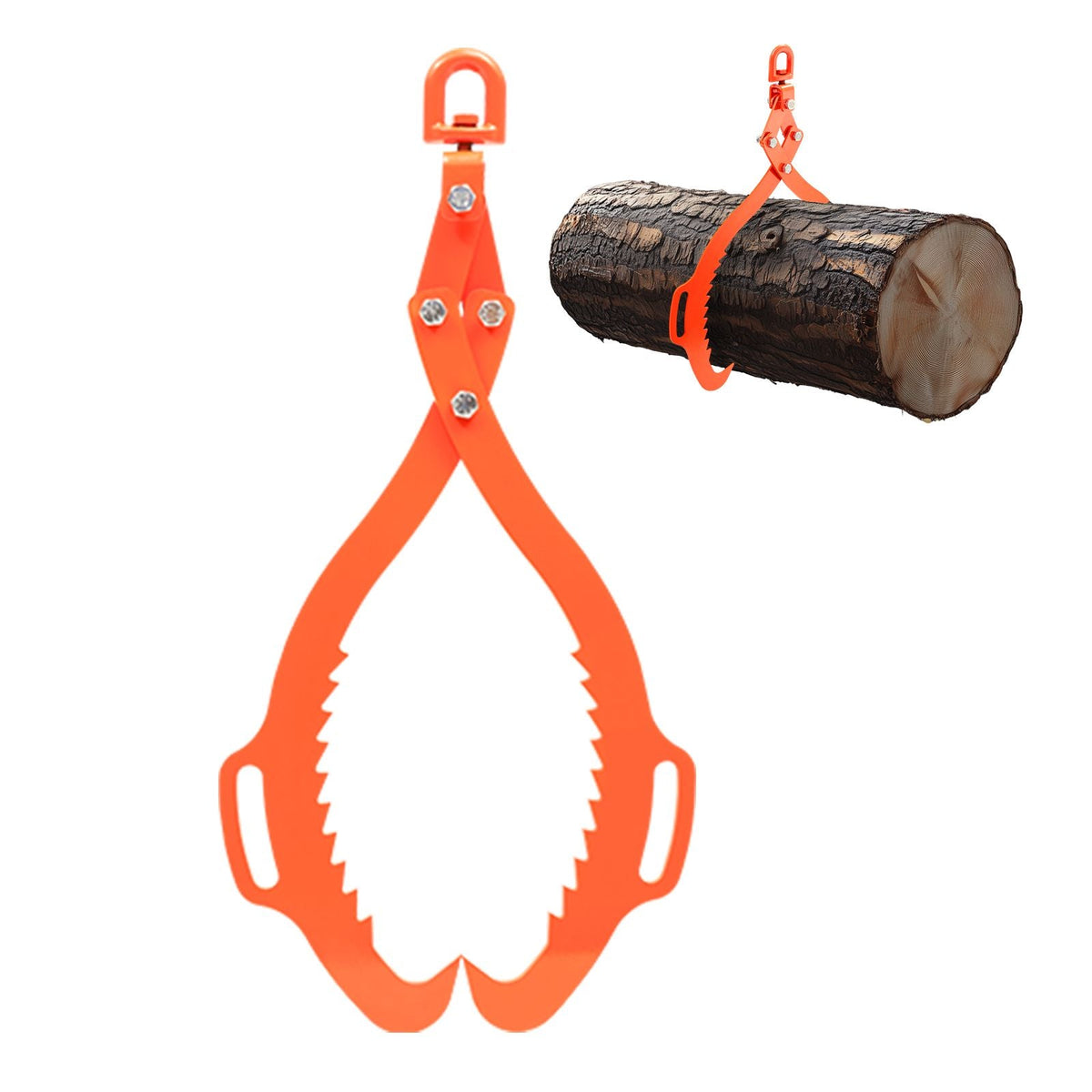 32in Log Lifting Tongs, 2-Claw Log Tongs, Heavy Duty Steel Log Grapple, 1543LBS Lifting Capacity, Swivel Log Graper Timber, Eagle Claw Design, Log Skidding Tongs for Trucks, Tractors, Forklifts