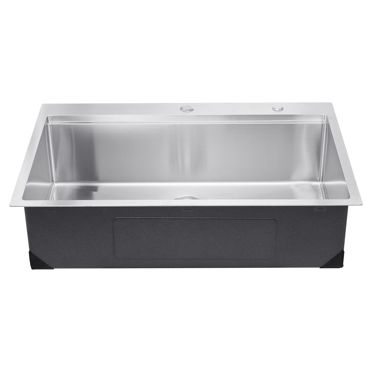 33 inch Kitchen Sink Workstation, 304 Stainless Steel Top Mount Sinks, Drop-In Single Bowl Farmhouse Basin with Ledge & Multiple Accessories, Household Dishwasher Sink for RV, Prep Kitchen, Bar