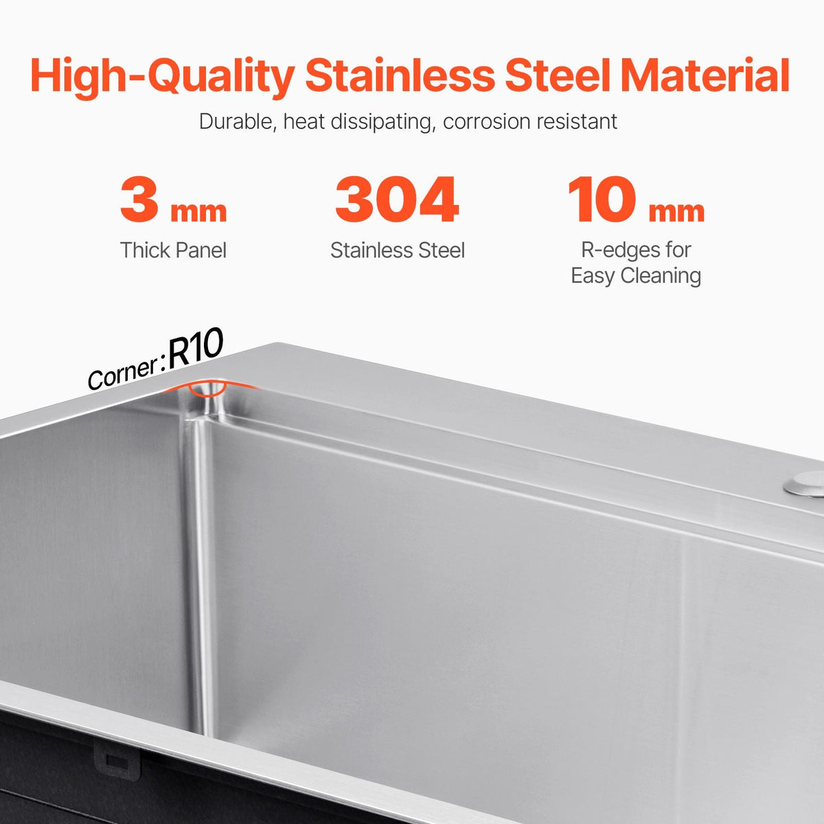 33 inch Kitchen Sink Workstation, 304 Stainless Steel Top Mount Sinks, Drop-In Single Bowl Farmhouse Basin with Ledge & Multiple Accessories, Household Dishwasher Sink for RV, Prep Kitchen, Bar