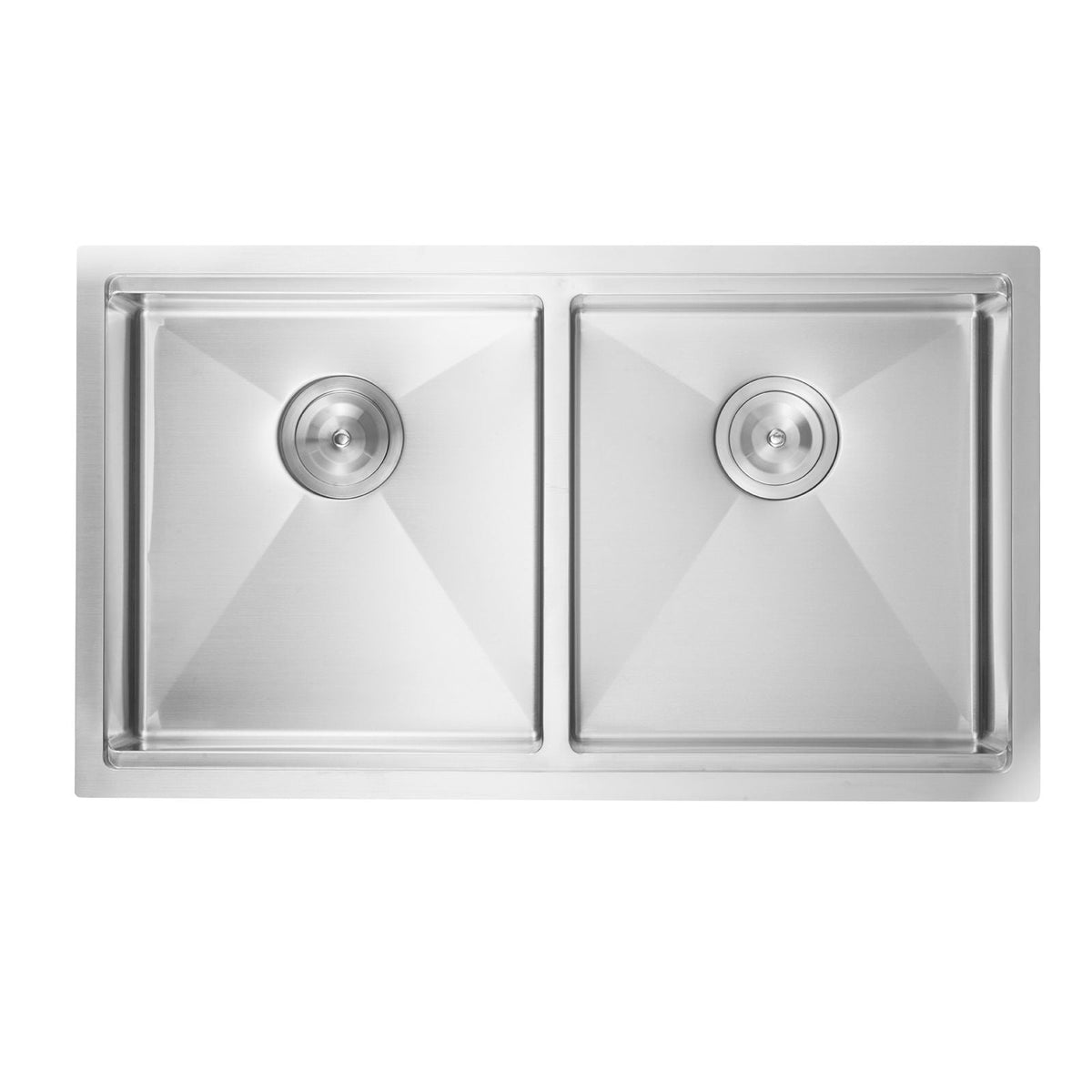 33 inch Kitchen Sink Workstation, 304 Stainless Steel Undermount Sink, Drop-In Double Bowl Farmhouse Basin with Ledge & Multiple Accessories, Household Dishwasher Sinks for RV, Prep Kitchen, Bar