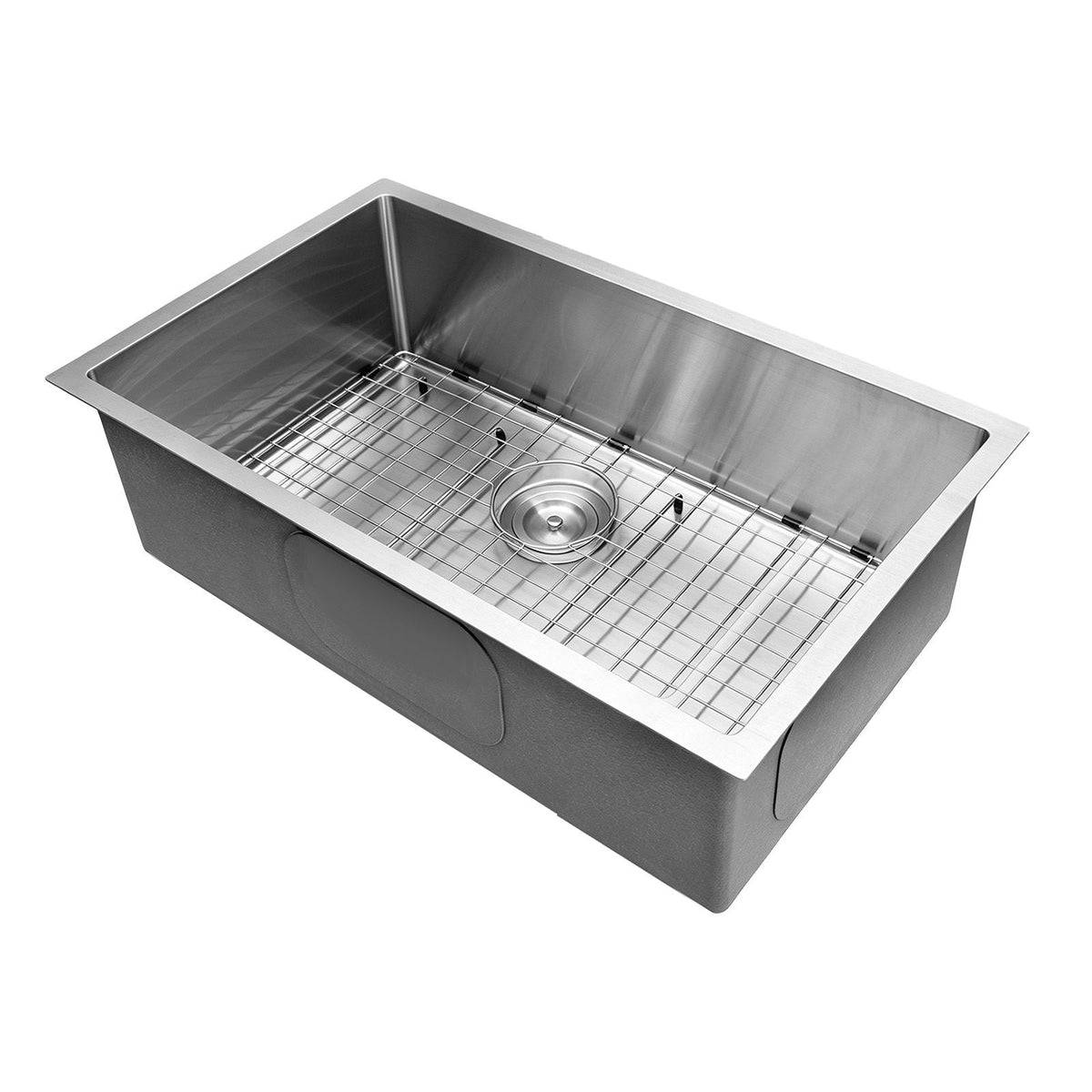 33-inch Kitchen Undermount Single Bowl Sinks, Stainless Steel Drop-In Farmhouse Basin with Ledge & Accessories, Household Dishwasher Sinks for RV, Prep Kitchen, Laundry Room, Bar