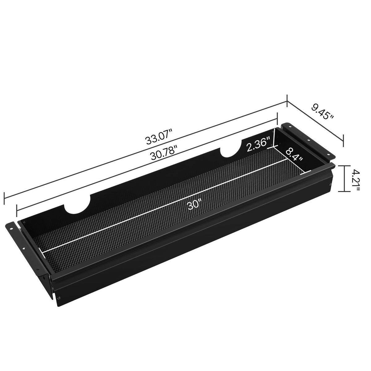 33" Wide Under Desk Drawer Slide Out, Under Desk Mounted Pull-out Drawer Attachment, Hidden Desktop Storage Organizer, Under Table Pencil Drawer for office Home Sit Stand Workstation, 33x9x4 in