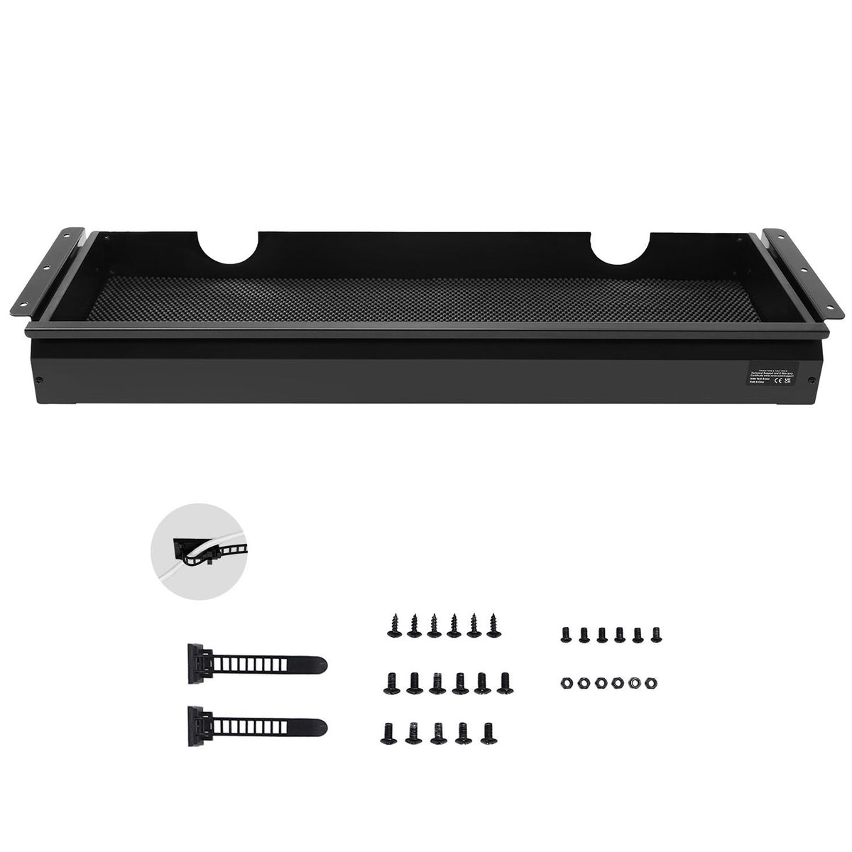 33" Wide Under Desk Drawer Slide Out, Under Desk Mounted Pull-out Drawer Attachment, Hidden Desktop Storage Organizer, Under Table Pencil Drawer for office Home Sit Stand Workstation, 33x9x4 in