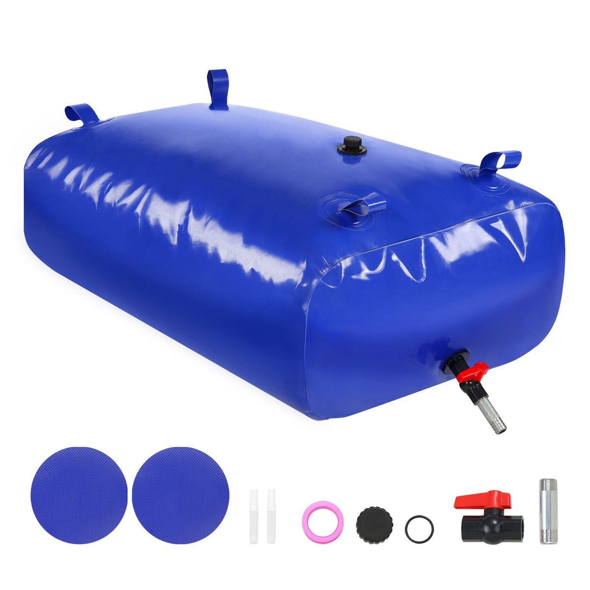 330L/87 Gallon Water Storage Bladder, RV Water Tank, 1000D Blue PVC Collapsible Water Storage Containers, Large Capacity Soft Water Bag, Portable Water Bladder, Fire Prevention, Camping