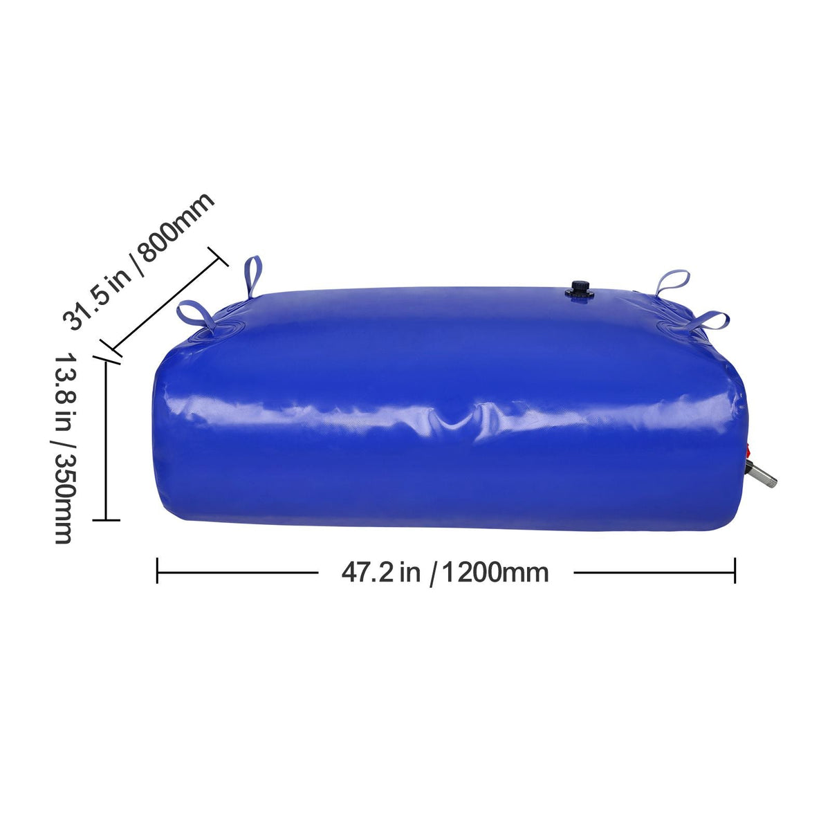 330L/87 Gallon Water Storage Bladder, RV Water Tank, 1000D Blue PVC Collapsible Water Storage Containers, Large Capacity Soft Water Bag, Portable Water Bladder, Fire Prevention, Camping