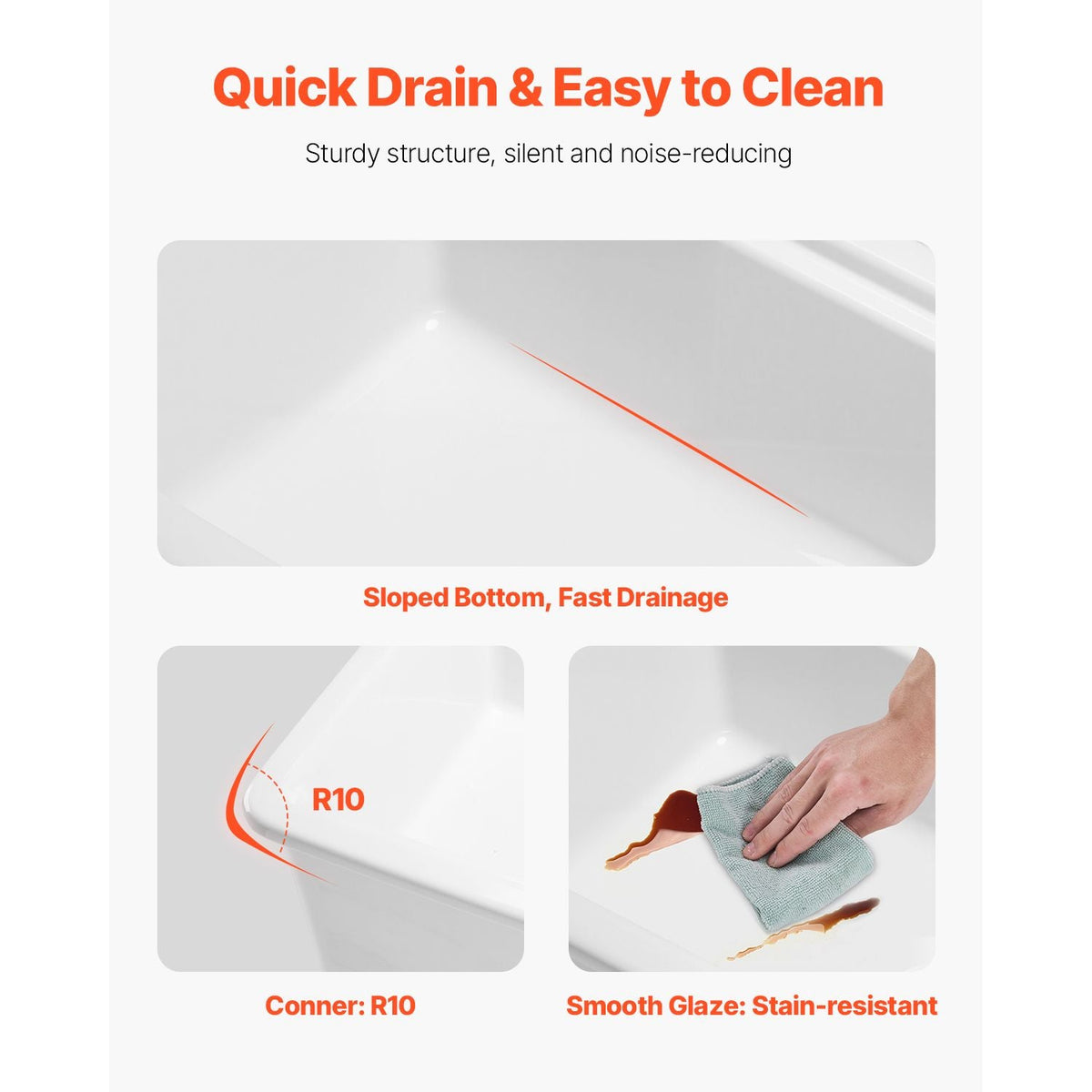 33x19 inch Farmhouse Sink, White Sink Workstation, Fireclay Topmount Undermount Basin, Drop-In Single Bowl Basin with Multiple Accessories, Large Capacity Household Dishwasher Sinks for Kitchen