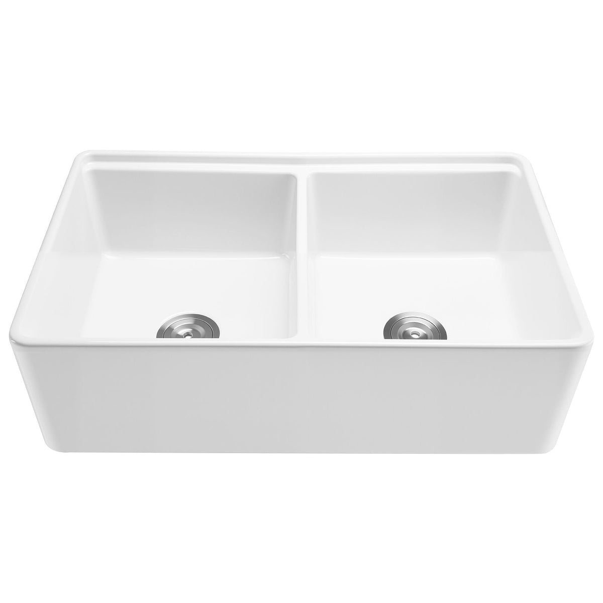 33x20 inch Farmhouse Sink, White Sink Workstation, Fireclay Undermount Basins, Apron Front Double Bowl Basin with Multiple Accessories, Large Capacity Household Dishwasher Sinks for Kitchen
