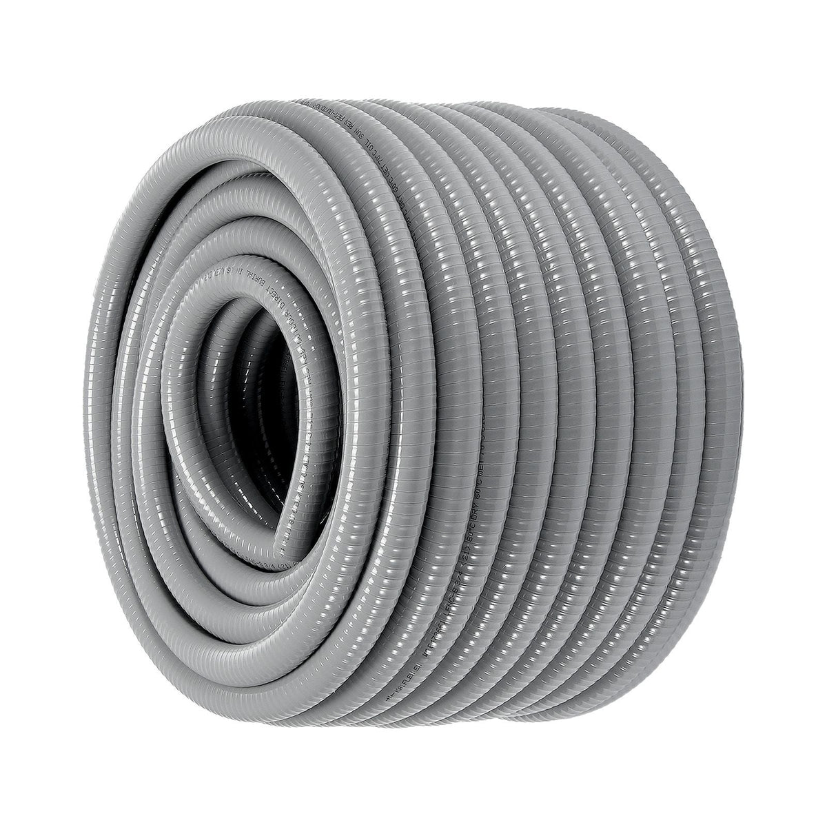3/4-Inch Flexible Electrical Conduit, 100 ft, PVC Liquid-Tight Conduit Non-Metallic with 5 Straight and 5 90-Degree Conduit Connector Fittings, for Air Conditioning Motor Controller Pump, IP65