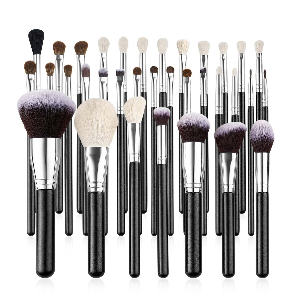 34-Piece Makeup Brush Set, Professional Brushes Kit for Foundation Blending Eyeshadow Concealer Blush - with Soft Bristles, Ergonomic Wood Handle, Travel-Friendly Case Included