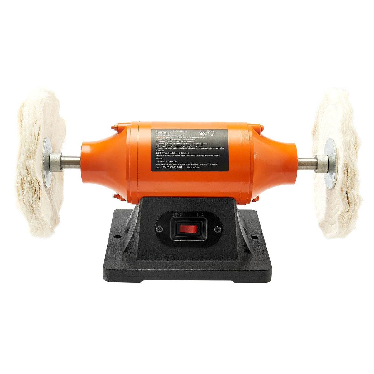 3/4HP Bench Buffer Polisher, 8-inch Bench Polishing Buffing Machine, 3450RPM Single Speed Benchtop Polisher with 2PCS Cloth Wheels & Cast Iron Base for Metal, Jewelry, Wood Polishing
