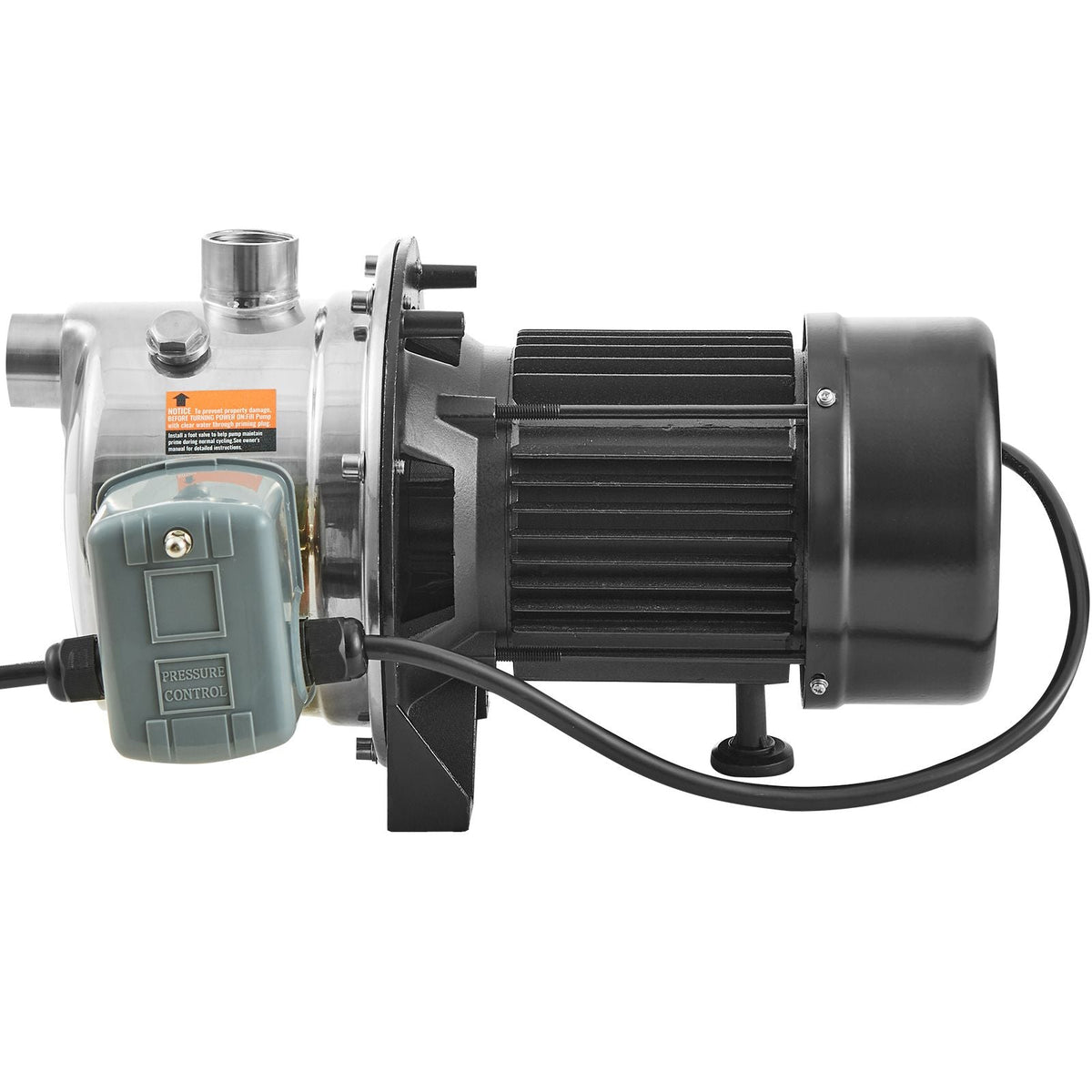 3/4HP SUS304 Stainless Steel Shallow Well Jet Pump, 115 Volt, 18.5 GPM 131 FT Maximum Head Irrigation Water Pump, for Agricultural Garden Irrigation System High-Rise Water Supply Shower Booster