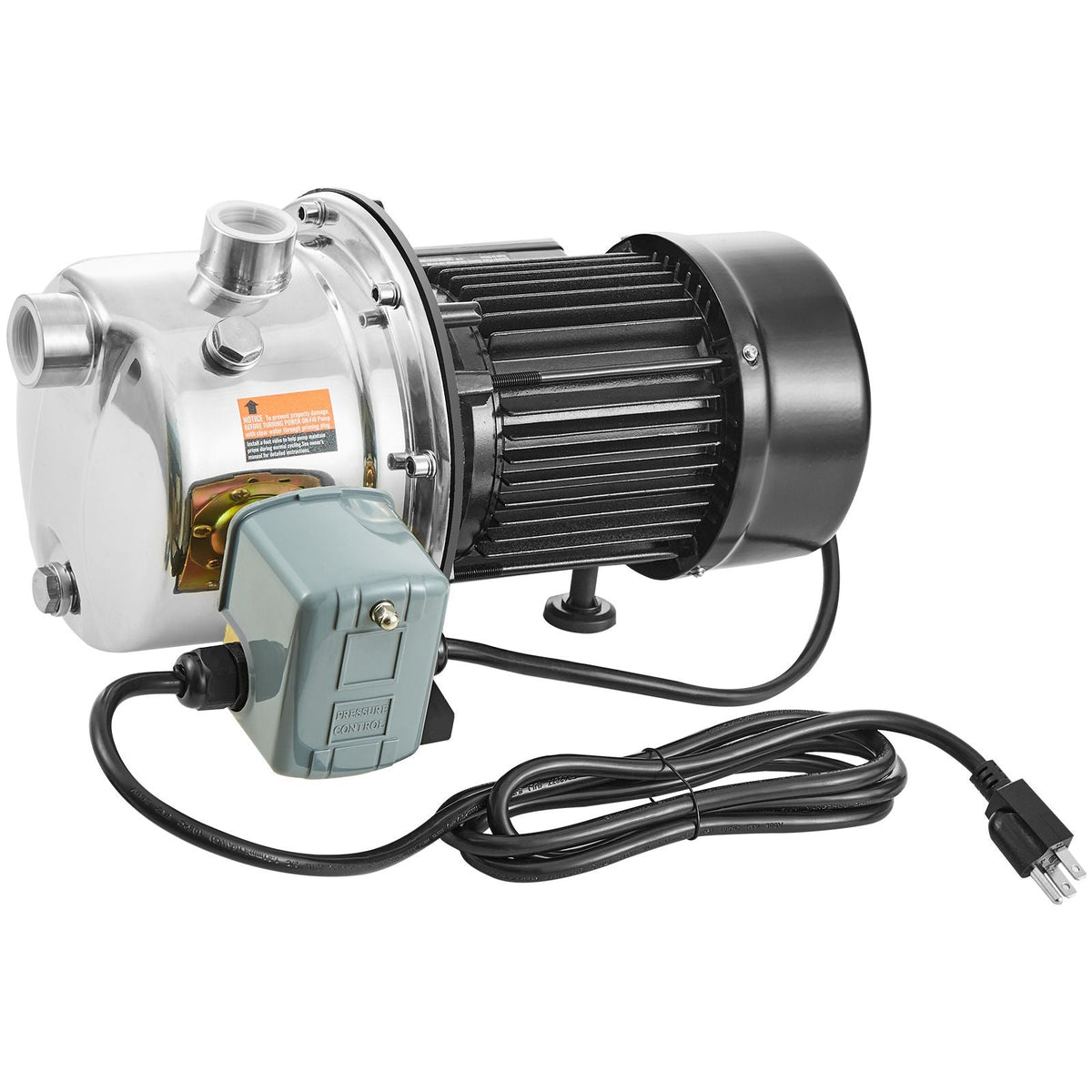 3/4HP SUS304 Stainless Steel Shallow Well Jet Pump, 115 Volt, 18.5 GPM 131 FT Maximum Head Irrigation Water Pump, for Agricultural Garden Irrigation System High-Rise Water Supply Shower Booster