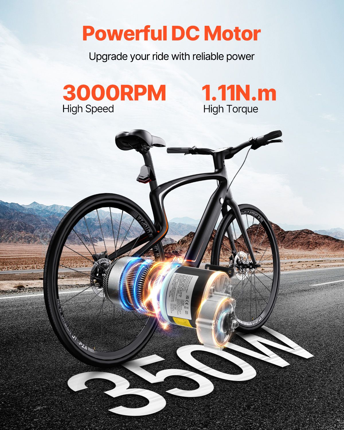 350W Electric Powerful DC Motor, 24V 3000rpm Go Kart Electric Brushed Motor, Electric Dirt Bike Motor Engine for E-Bike Motorcycle Scooter DIY