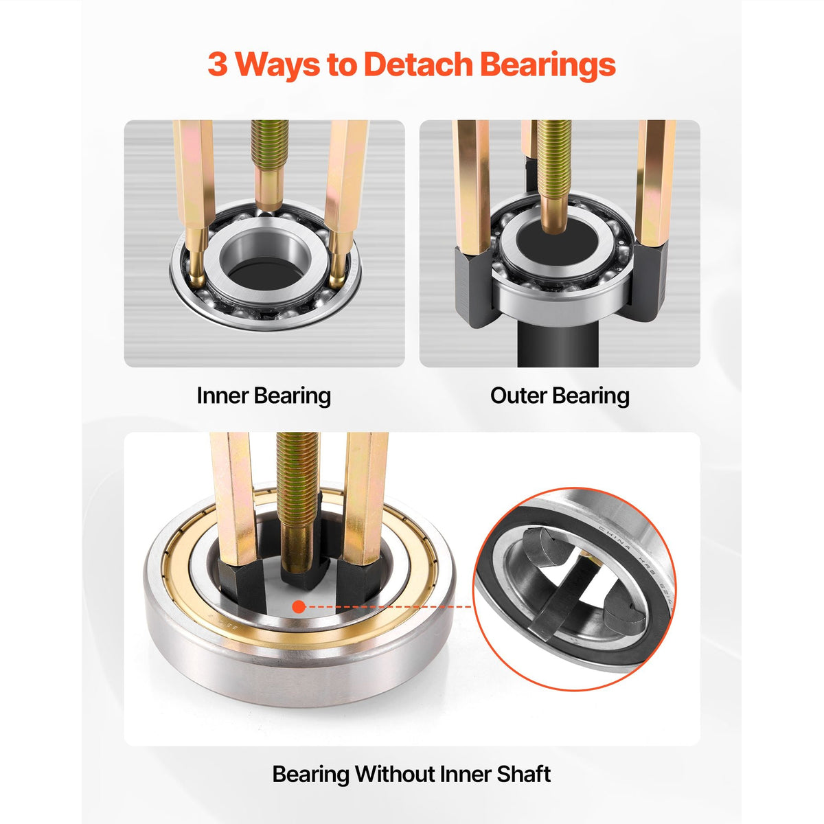 36-in-1 Bearing Puller Set, 36 PCS 3-Jaw Hook Puller for Internal External Bearings and Bearing Without Inner Shaft, Multifunctional Bearing Removal Tool with Heavy Duty Portable Storage Case