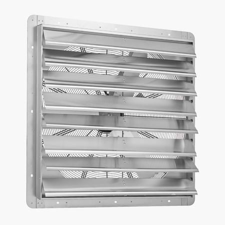 36 inch Shutter Exhaust Fan, Wall Mounted Attic Vent Fan with 11000 CFM Airflow, AC Motor, Heavy-duty Steel Construction, Low Noise for Shed, Garage, Greenhouse Ventilation Cooling, Silver