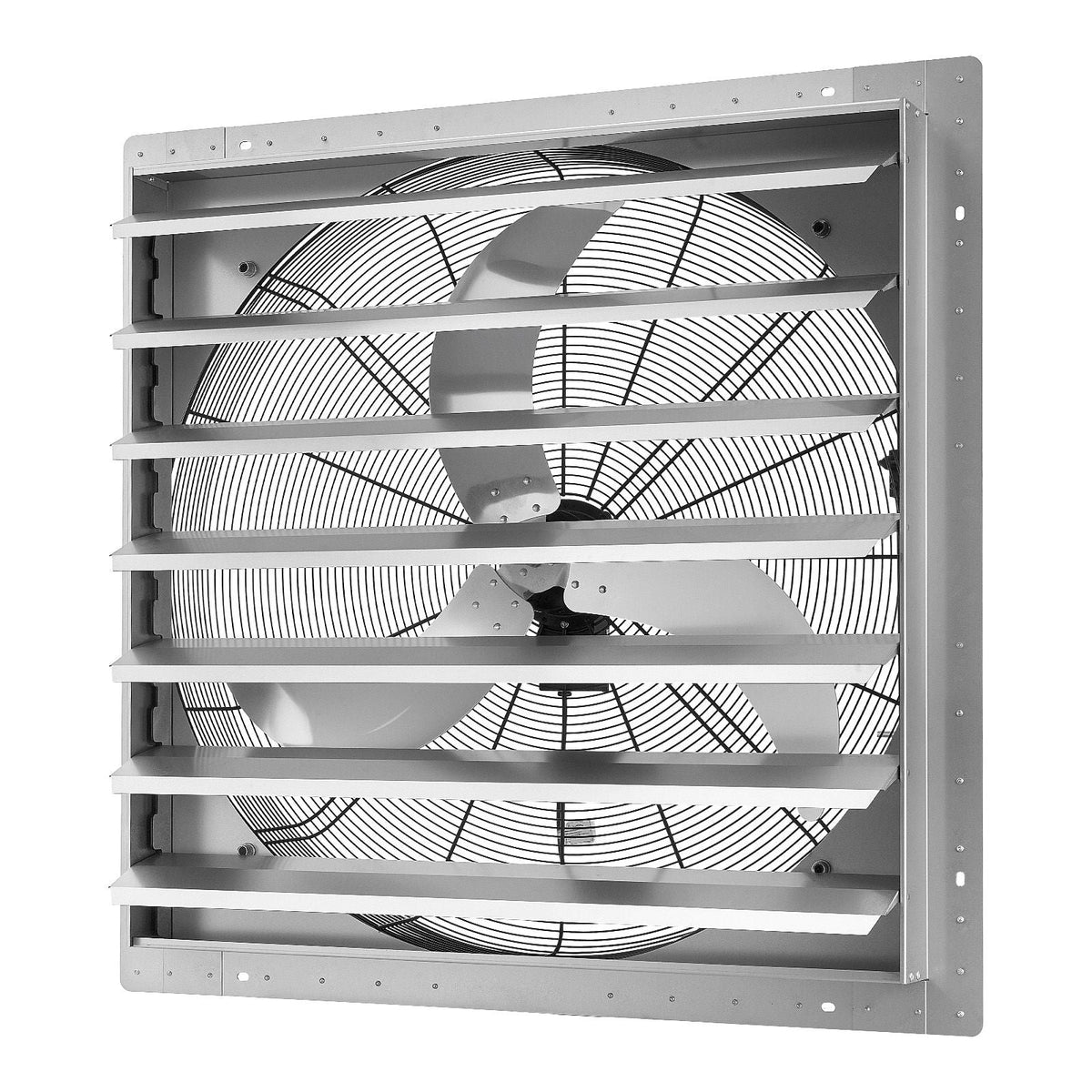 36 Inch Shutter Exhaust Fan Wall Mounted Automatic Louvers Silver, Sturdy Steel Housing, Low Noise, AC Motor, 9761 CFM Ventilation and Cooling for Attic, Garage, Barn, Greenhouse, Workshop