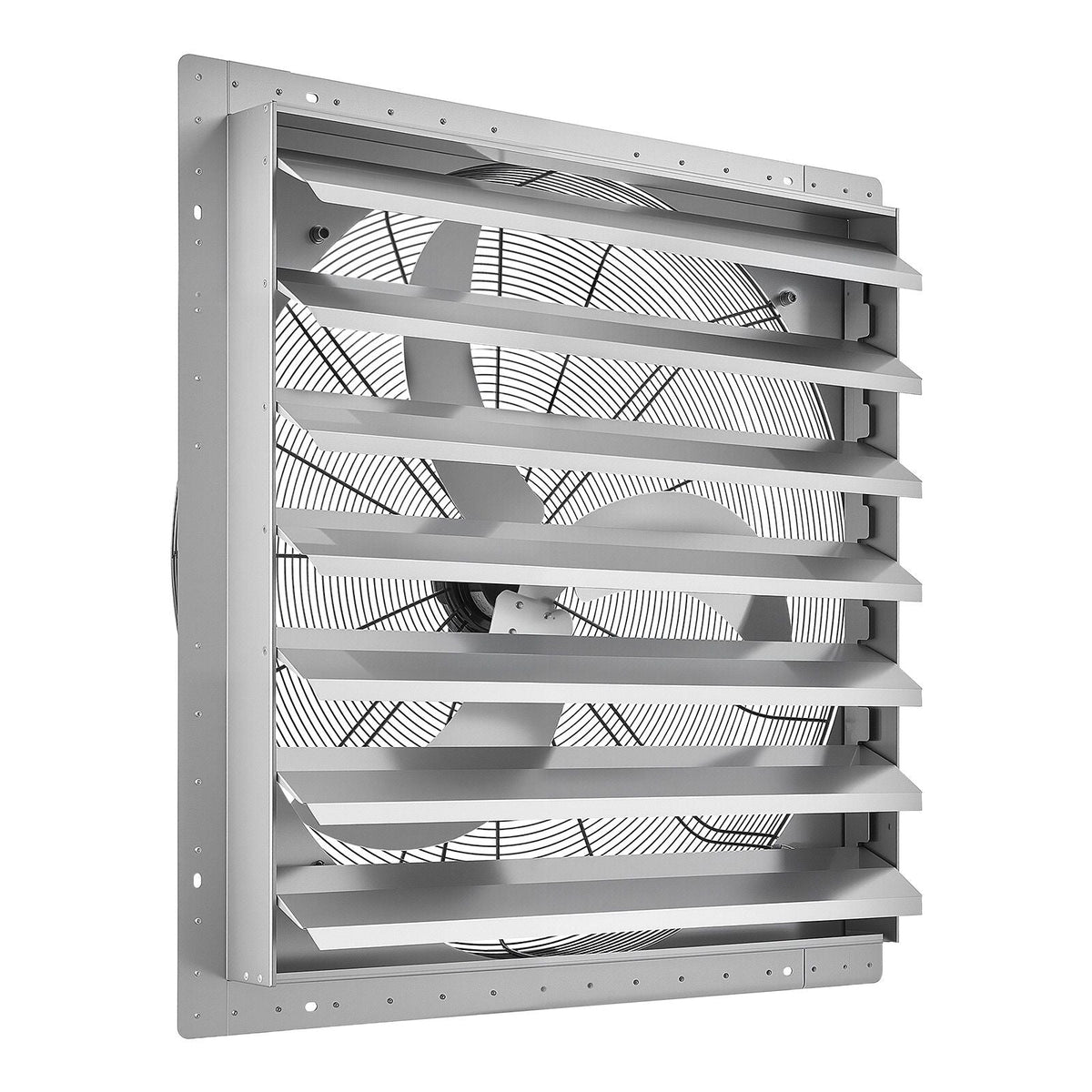 36 Inch Shutter Exhaust Fan Wall Mounted Automatic Louvers Silver, Sturdy Steel Housing, Low Noise, AC Motor, 9761 CFM Ventilation and Cooling for Attic, Garage, Barn, Greenhouse, Workshop