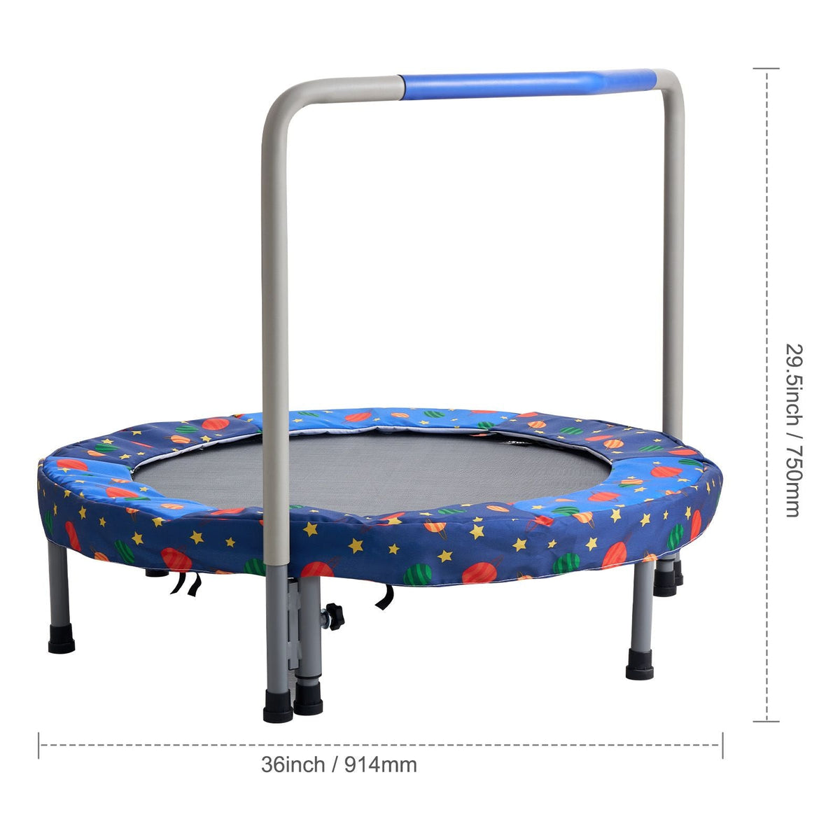 36" Kids Trampoline, 3FT Indoor Outdoor Trampoline, Foldable Mini Trampoline with Handle, Rebounder Trampoline for Toddlers, Birthday Gift for 3+ Years Children, Boys Girls for Fun, Bule