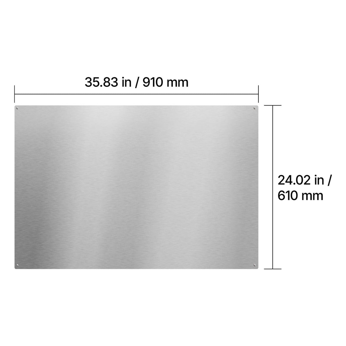 36" x 24" Stainless Steel Backsplash for Stove, Ultra Flat Splatter Guard, Wall Shield Range Hood Backsplash, Easy Clean Kitchen Wall Metal Panel, Pre-Drilled Holes for Easy Installation, Silver