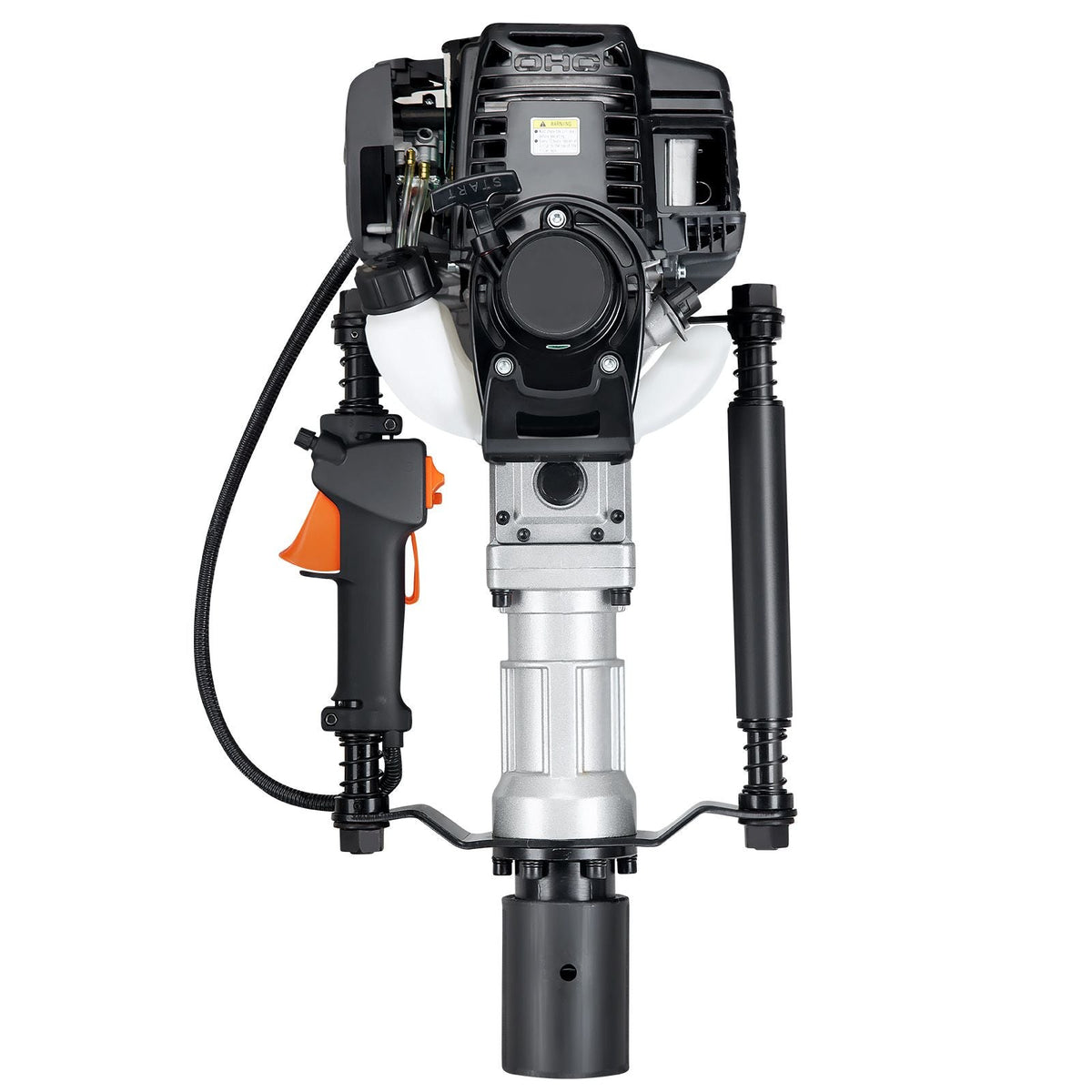 37.77cc Gas-Powered T Post Driver, 4-Stroke Engine Gasoline Fence Piling Pounder, with 2 Post Driving Head(55/70 mm) , 1000W Portable Piledriver For Farm, Ranch Fencing, Road Improvements